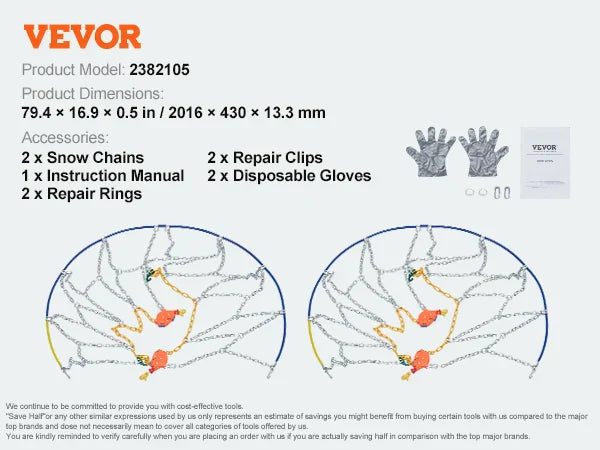 Auto Tightening Snow Chains