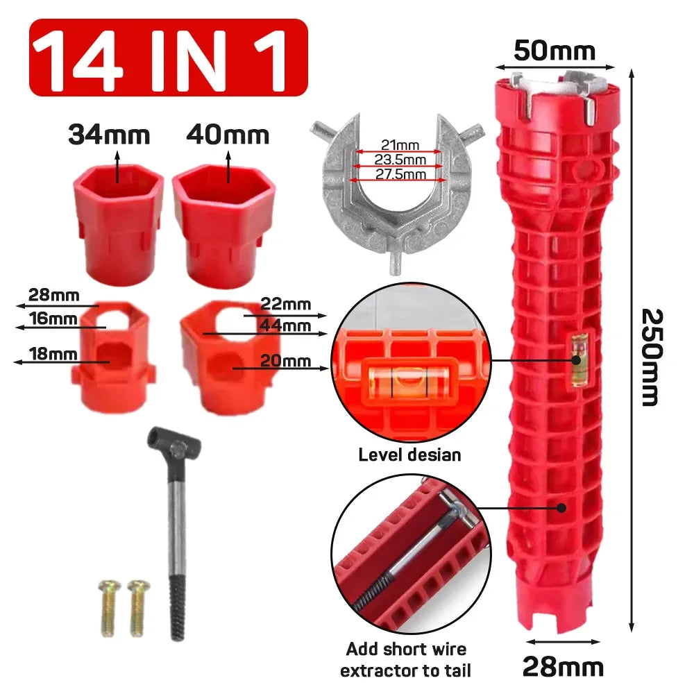 14 In 1 Faucet Sink Wrench Pipe